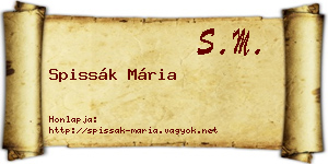 Spissák Mária névjegykártya