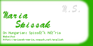 maria spissak business card